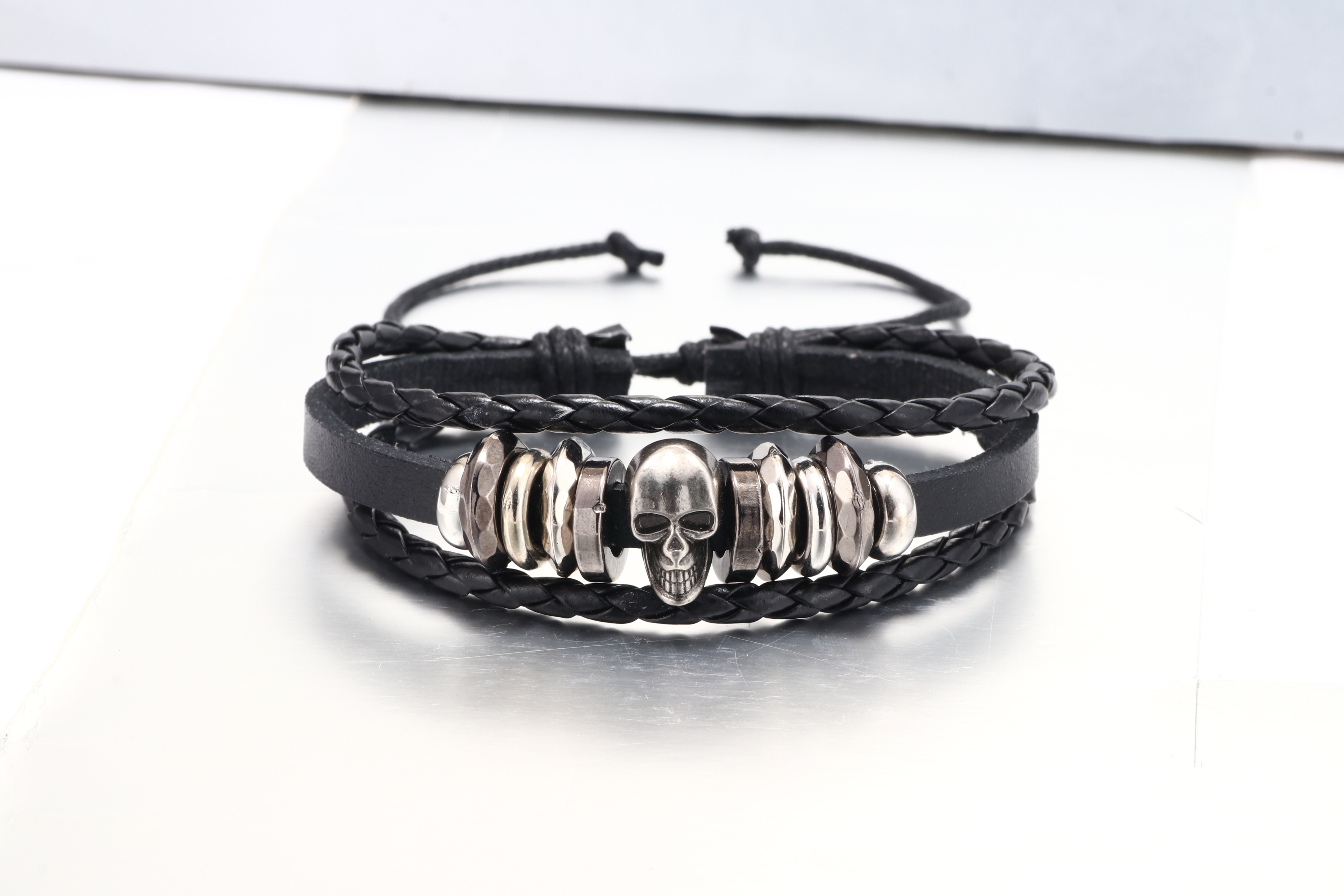 1 Piece Vintage Style Skull Alloy Knitting Menu0027S Bracelets