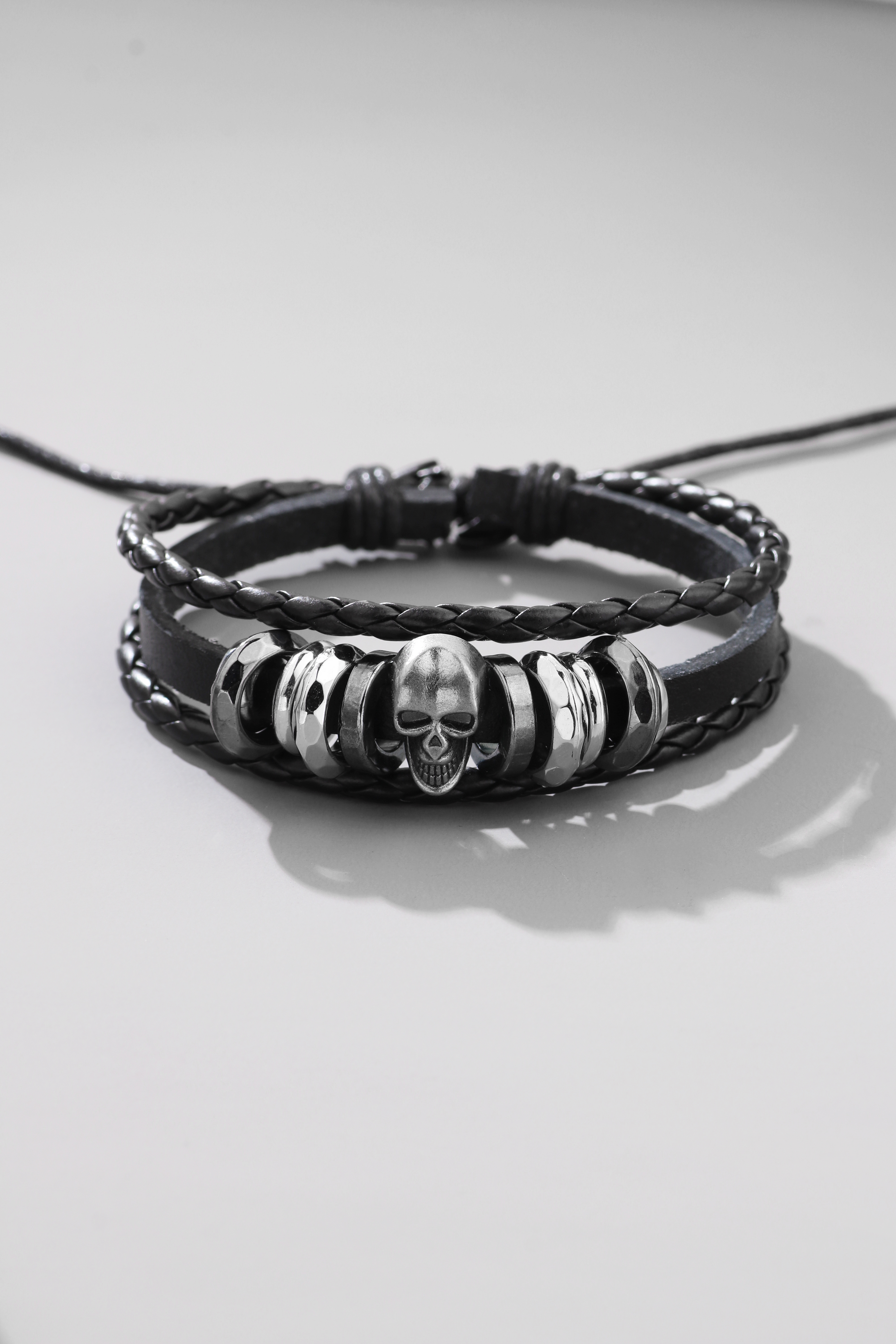 1 Piece Vintage Style Skull Alloy Knitting Menu0027S Bracelets