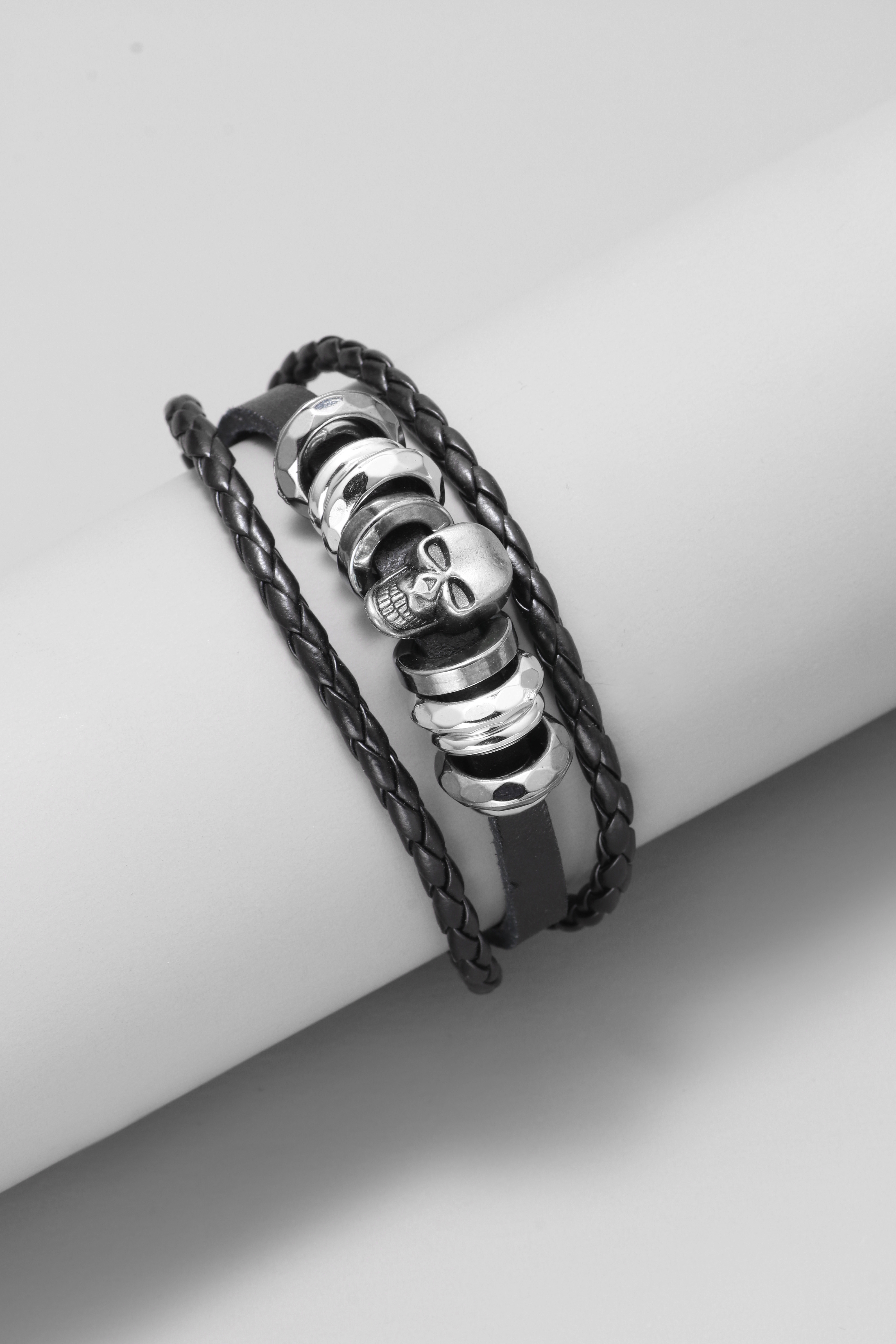 1 Piece Vintage Style Skull Alloy Knitting Menu0027S Bracelets