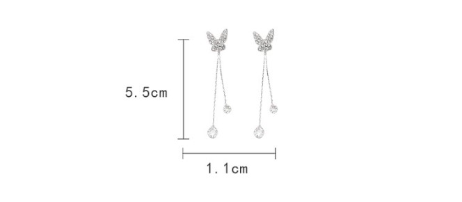 1 Pair Fashion Butterfly Alloy Inlay Rhinestones Womenu0027S Drop Earrings