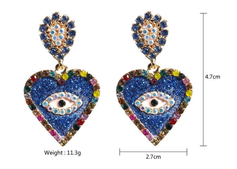 1 Pair Fashion Heart Shape Alloy Inlay Rhinestones Womenu0027S Drop Earrings