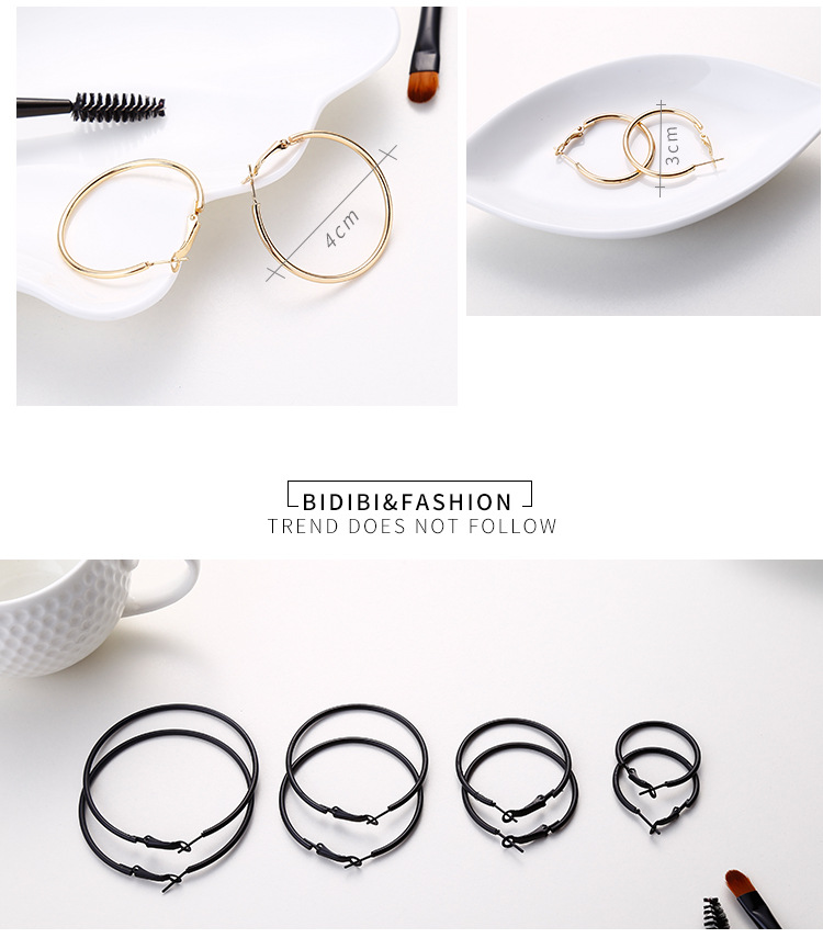 1 Pair Fashion Circle Metal Plating Womenu0027S Hoop Earrings