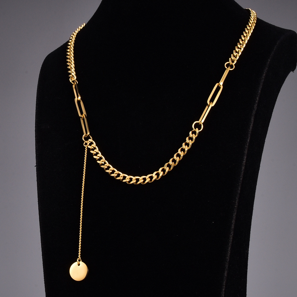 Simple Style Geometric Titanium Steel Plating Necklace 1 Piece