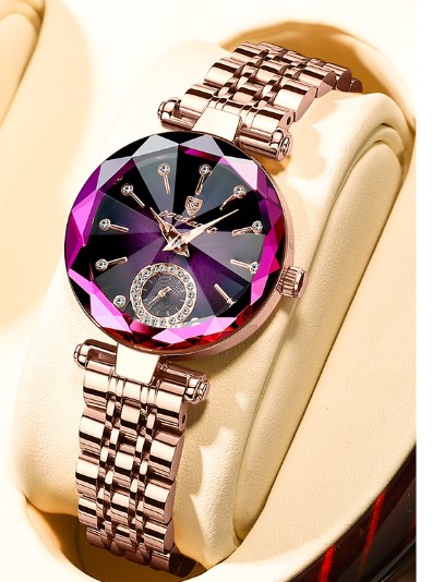 Casual Round Butterfly Double Snap Quartz Womenu0027s Watches