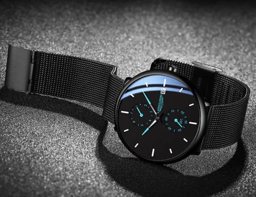 Casual Round Single Folding Buckle Quartz Menu0027s Watches