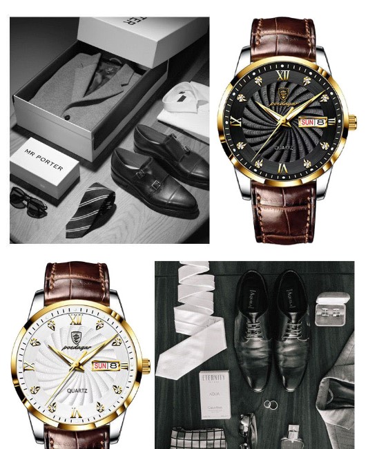 Casual Round Buckle Quartz Menu0027s Watches