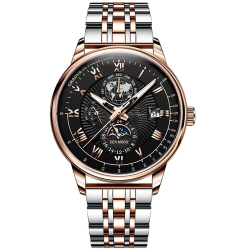 Casual Round Single Folding Buckle Quartz Menu0027s Watches