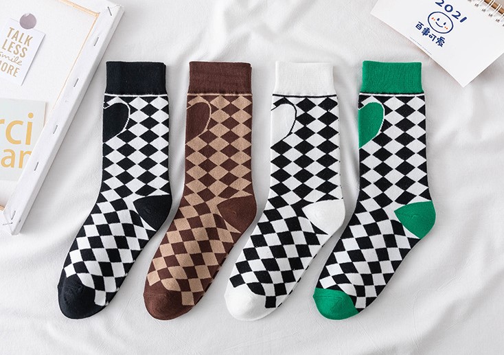 Womenu0027S Casual Lingge Nylon Cotton Crew Socks A Pair