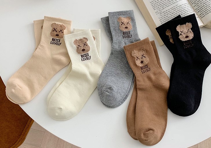 Womenu0027S Fashion Bear Cotton Crew Socks A Pair