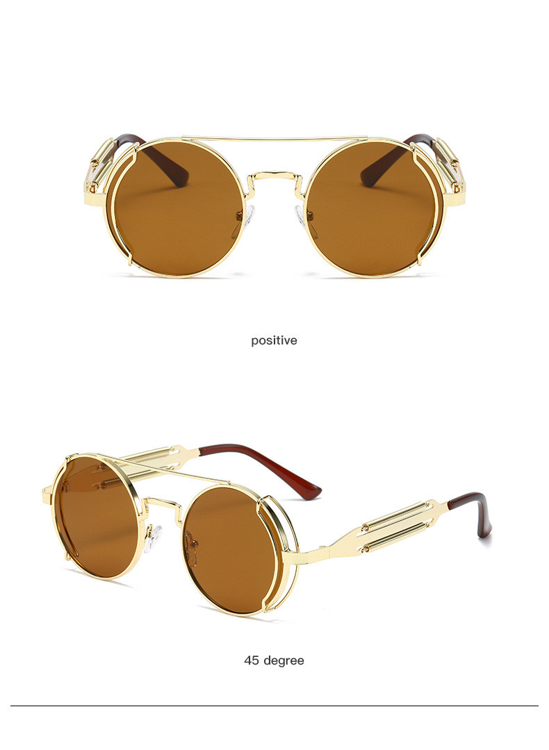 Fashion Geometric Ac Round Frame Half Frame Womenu0027s Sunglasses