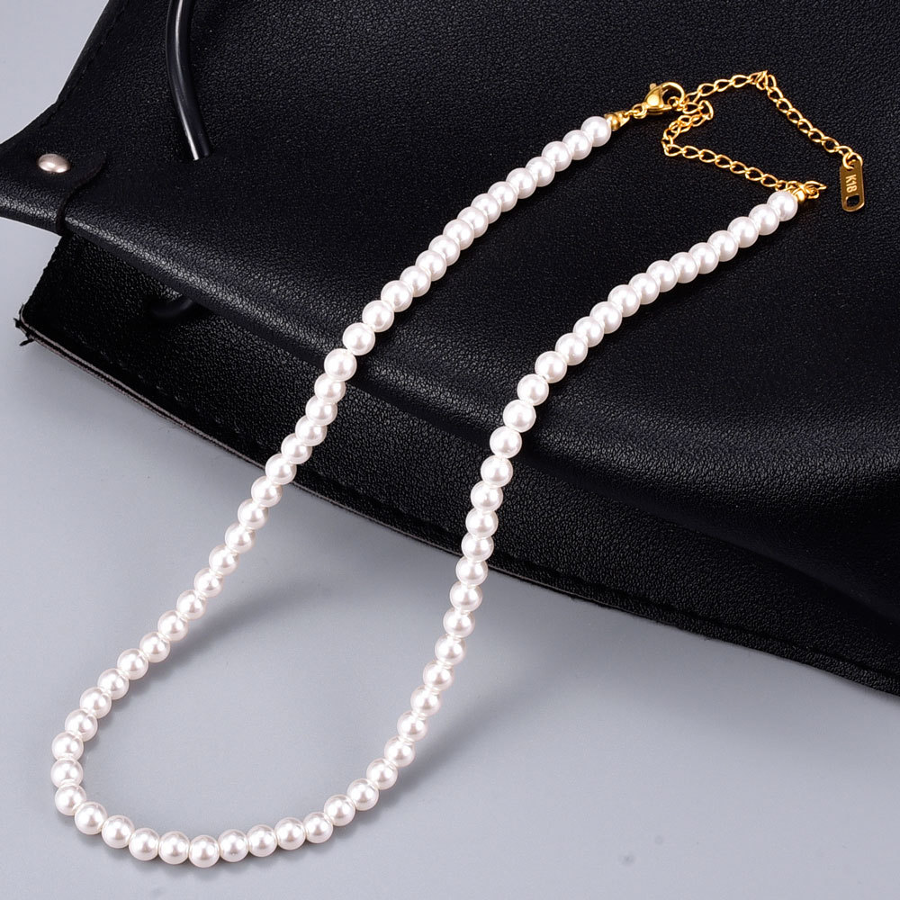 Vintage Style Geometric Titanium Steel Beaded Necklace 1 Piece