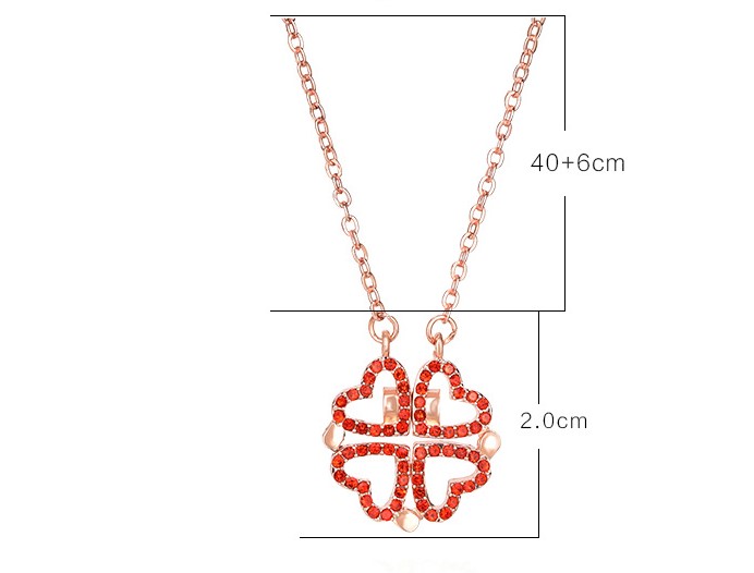 Fashion Heart Shape Alloy Copper Plating Inlay Crystal Pendant Necklace 1 Piece