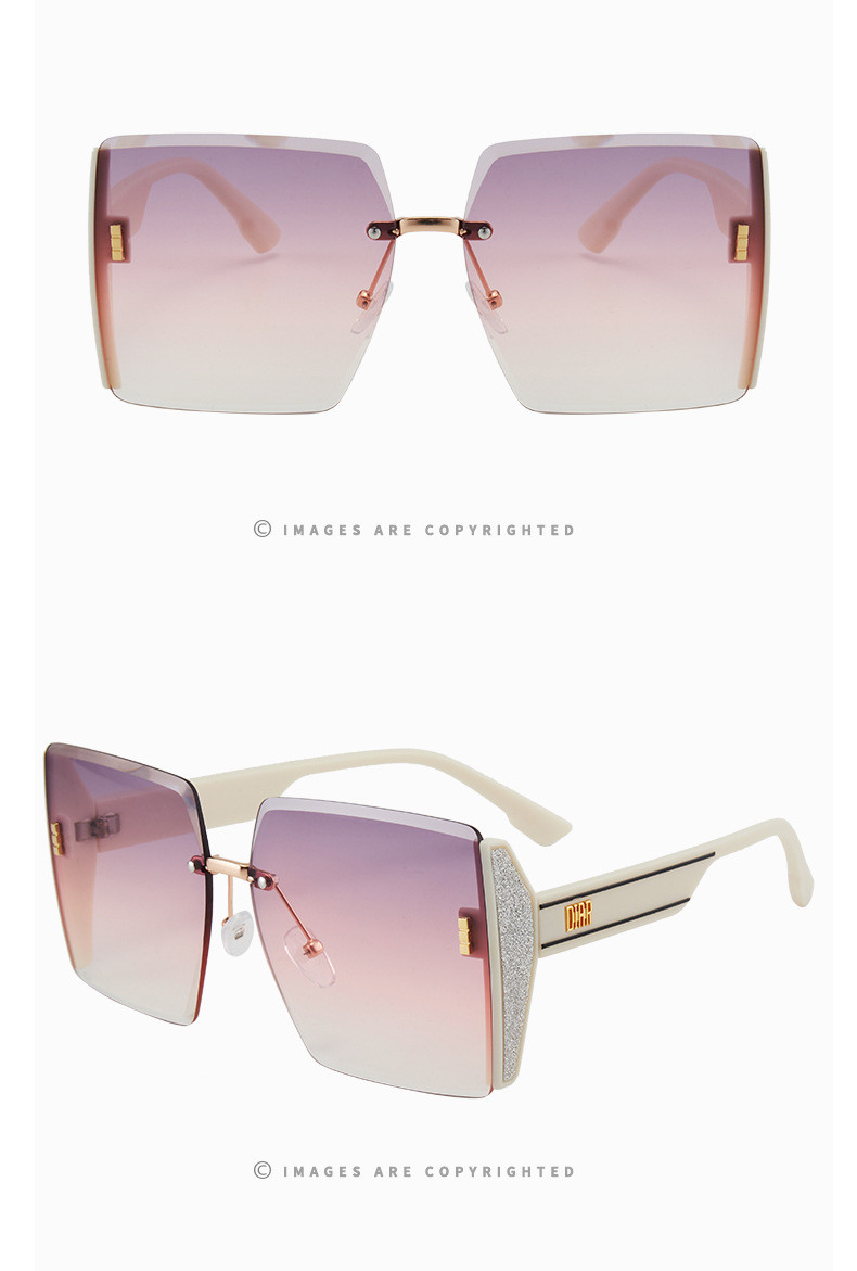 Fashion Geometric Pc Square Frameless Womenu0027s Sunglasses