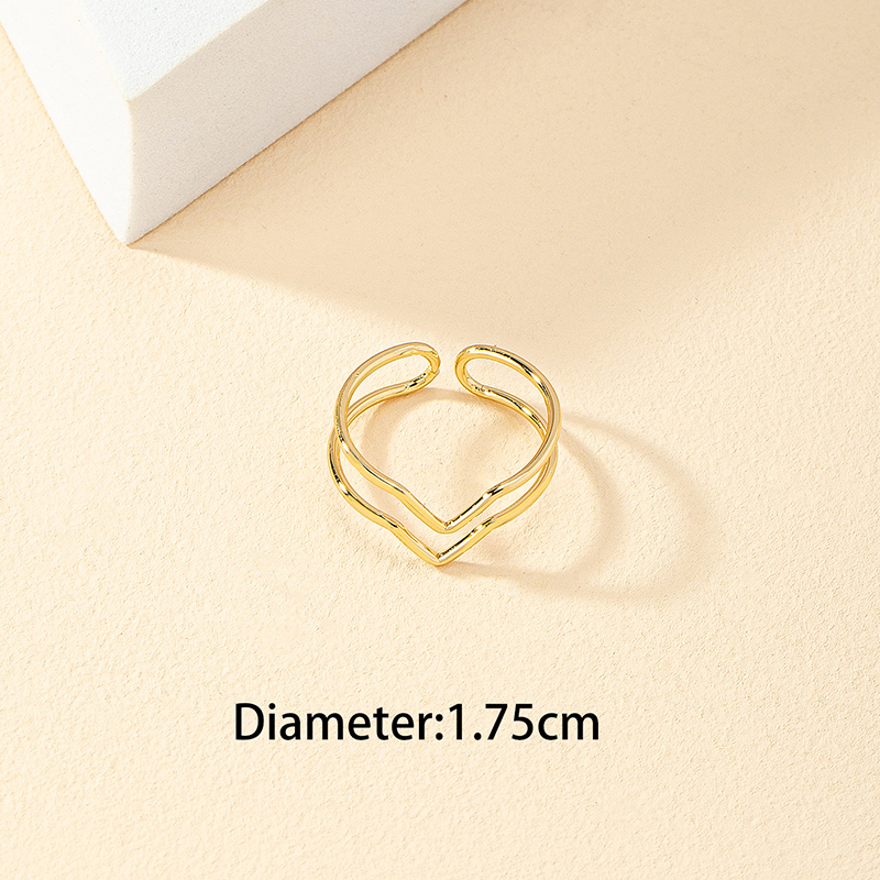 1 Piece Simple Style Heart Shape Alloy Heart Alloy Womenu0027S Rings