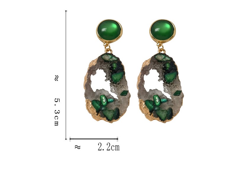 1 Pair Fashion Irregular Alloy Resin Shell Hollow Out Inlay Artificial Gemstones Womenu0027S Drop Ea