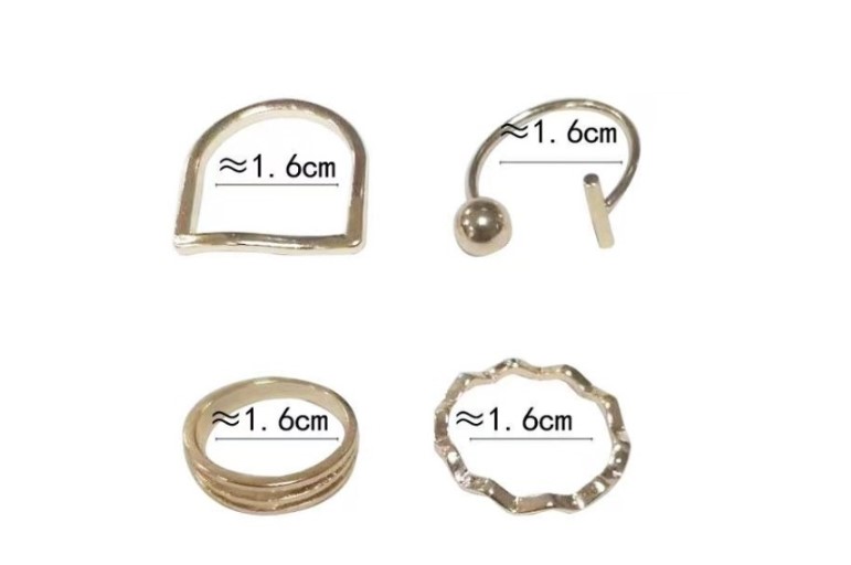 1 Set Retro Geometric Alloy Womenu0027S Rings