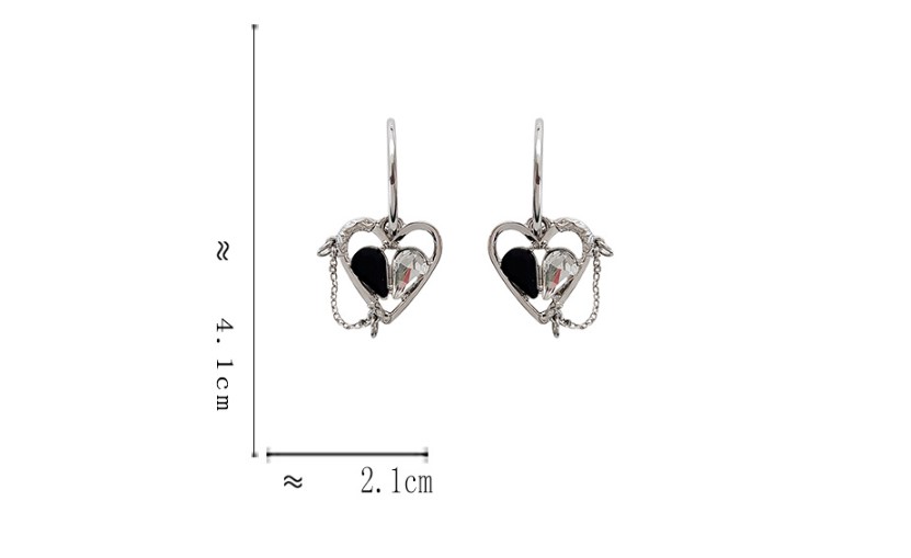 1 Pair Fashion Heart Shape Alloy Inlay Glass Valentineu0027S Day Womenu0027S Drop Earrings