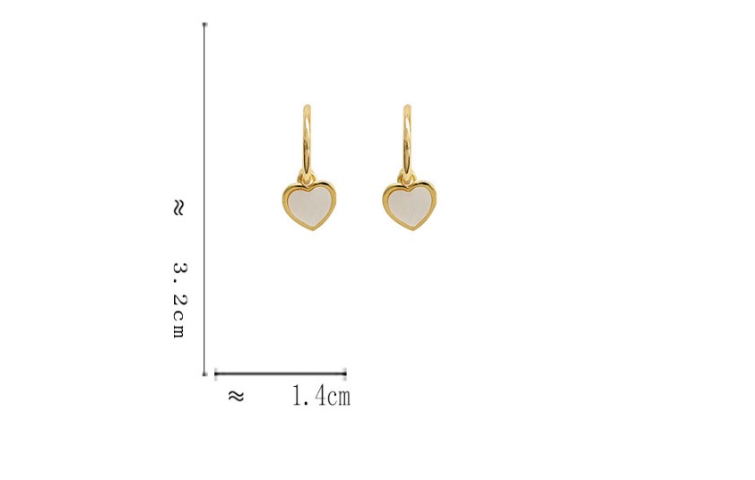 1 Pair Fashion Heart Shape Alloy Inlay Resin Valentineu0027S Day Womenu0027S Drop Earrings