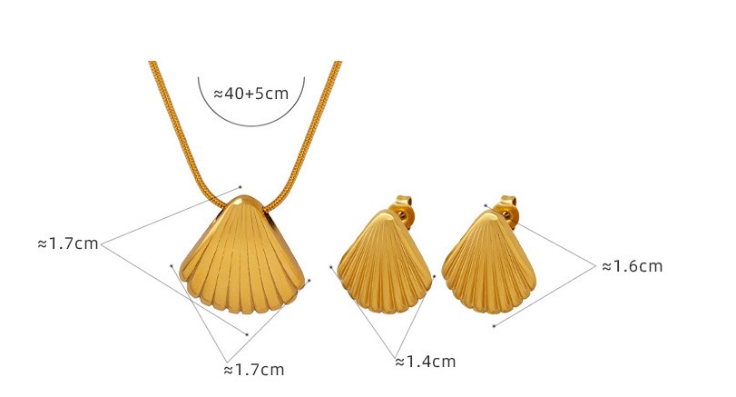 Fashion Shell Titanium Steel Plating Earrings Necklace