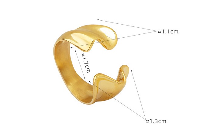 Fashion Irregular Titanium Steel Plating Rings 1 Piece