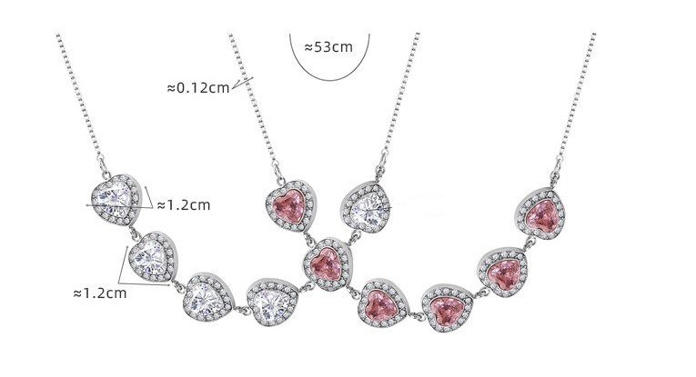 Fashion Heart Shape Titanium Steel Plating Inlay Zircon Necklace 1 Piece