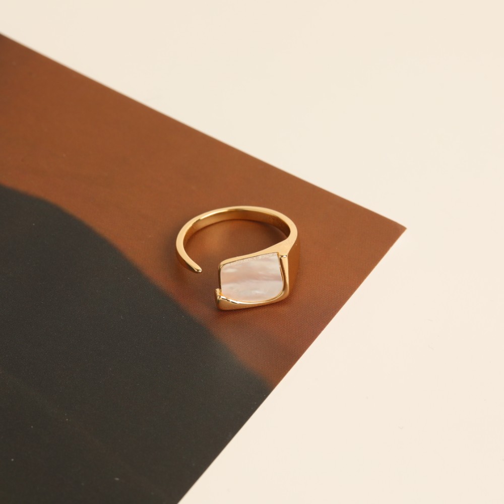 European and American Classic Simple Geometric Abstract Open Ring Shell Decorative Ring Opening Ring