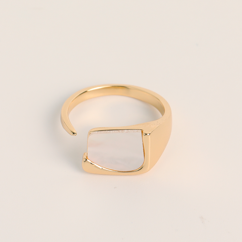 European and American Classic Simple Geometric Abstract Open Ring Shell Decorative Ring Opening Ring