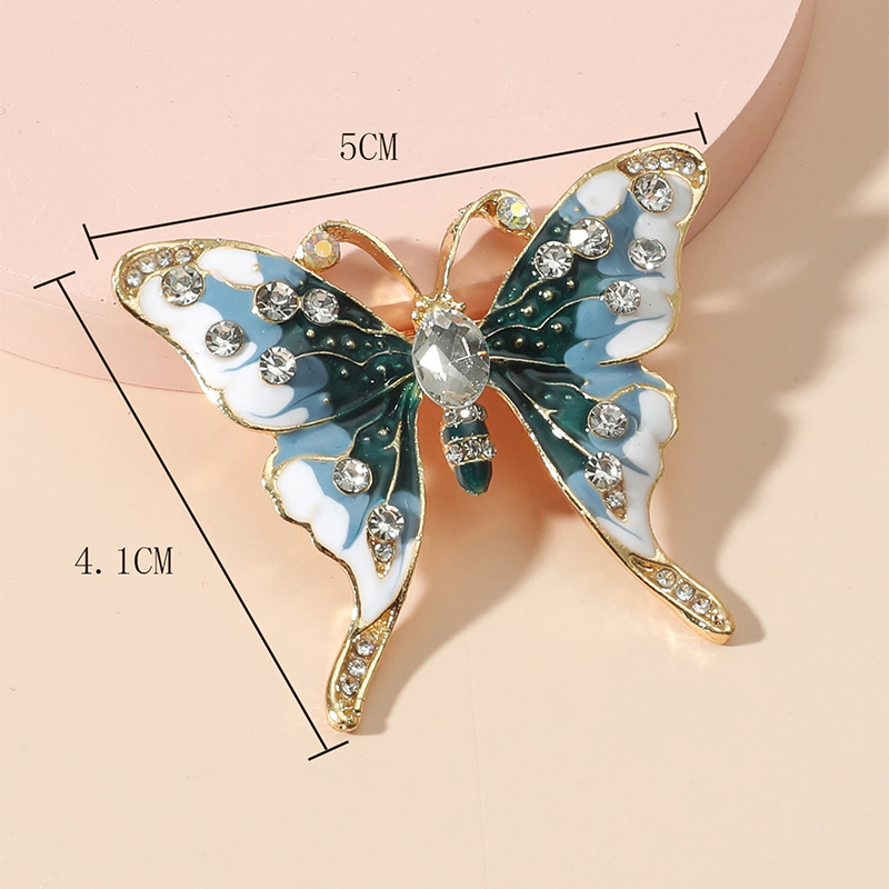 Fashion Popular Ornament Rhinestone Dripping Butterfly Brooch