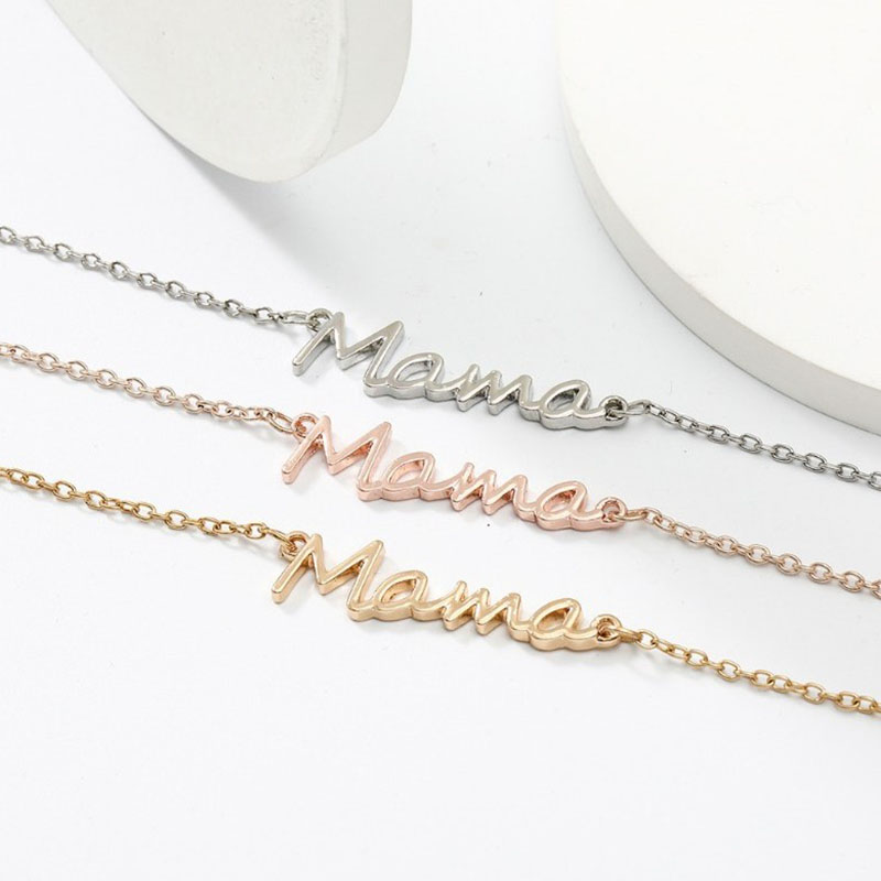 2022 Alloy Plating Motheru0027s Day Letter Bracelet Wholesale Amazon Wish Foreign Trade Mama Mom Bra