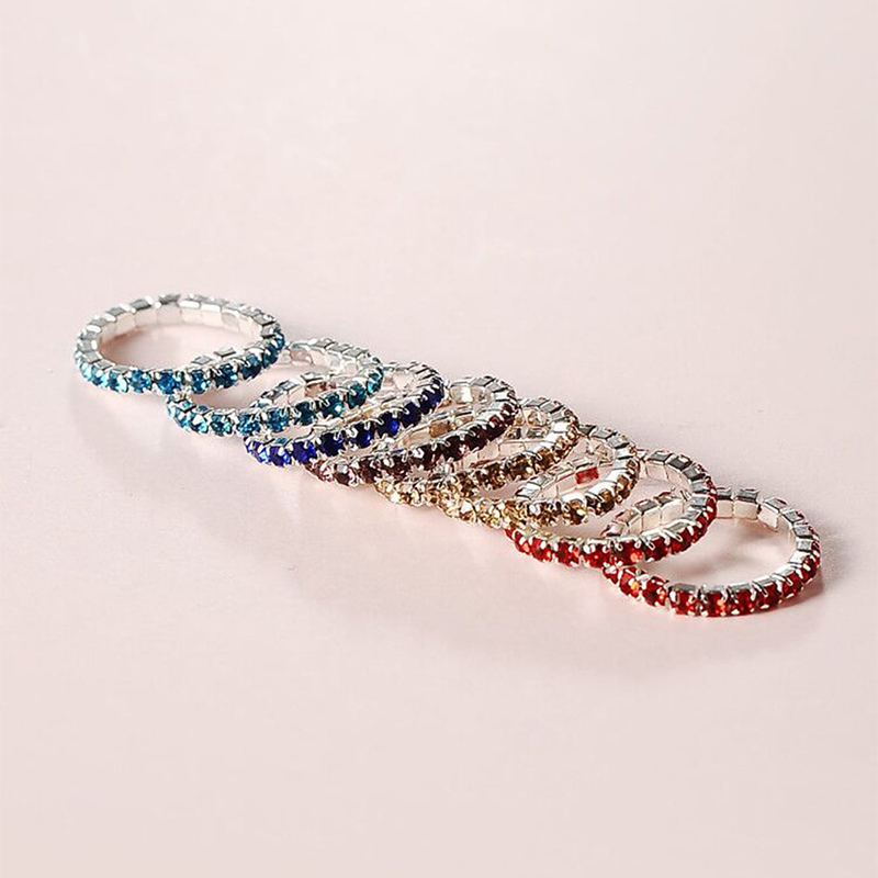 Fashion Ornament Claw Chain Rhinestone Stretch Foot Ring Set (12 PCs)