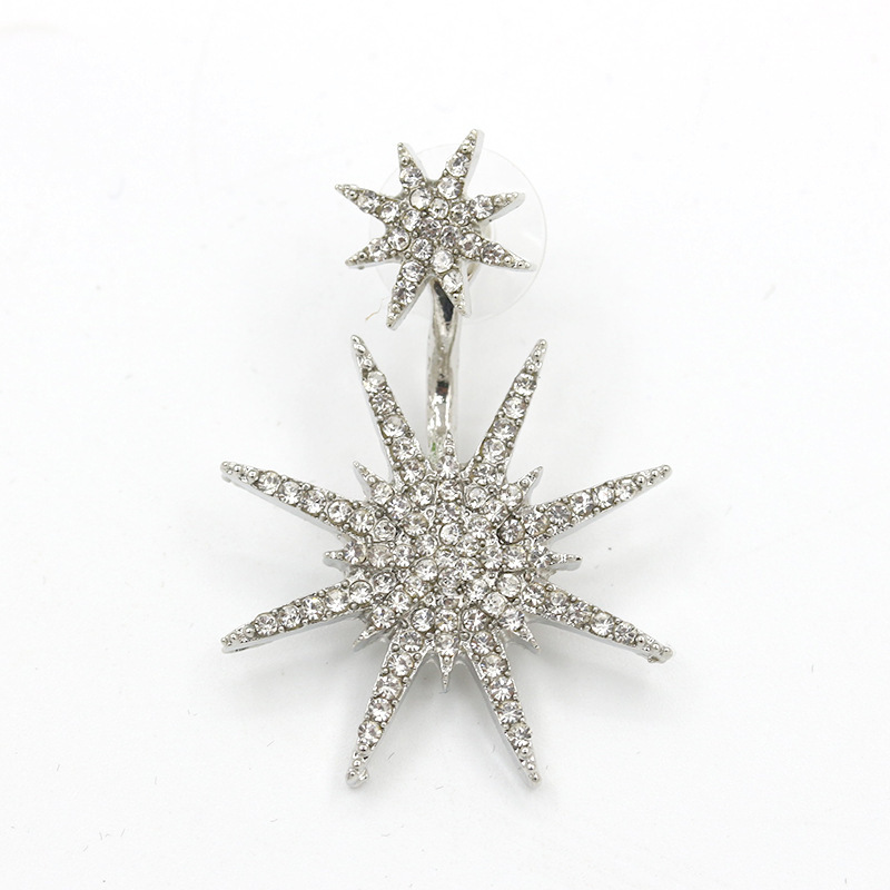 Fashion Snowflake shape pendant alloy inlaid rhinestone Earrings
