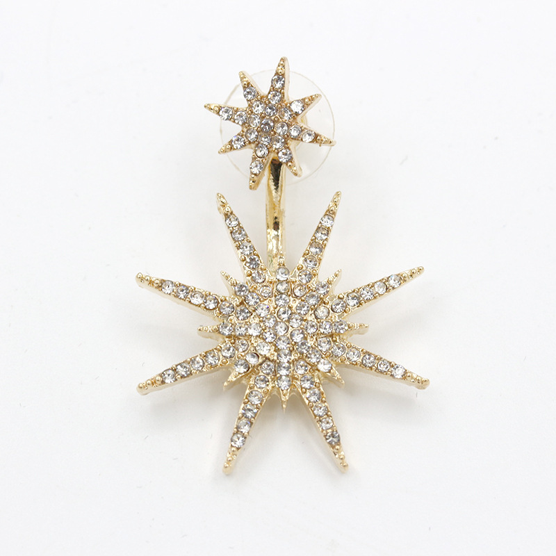 Fashion Snowflake shape pendant alloy inlaid rhinestone Earrings