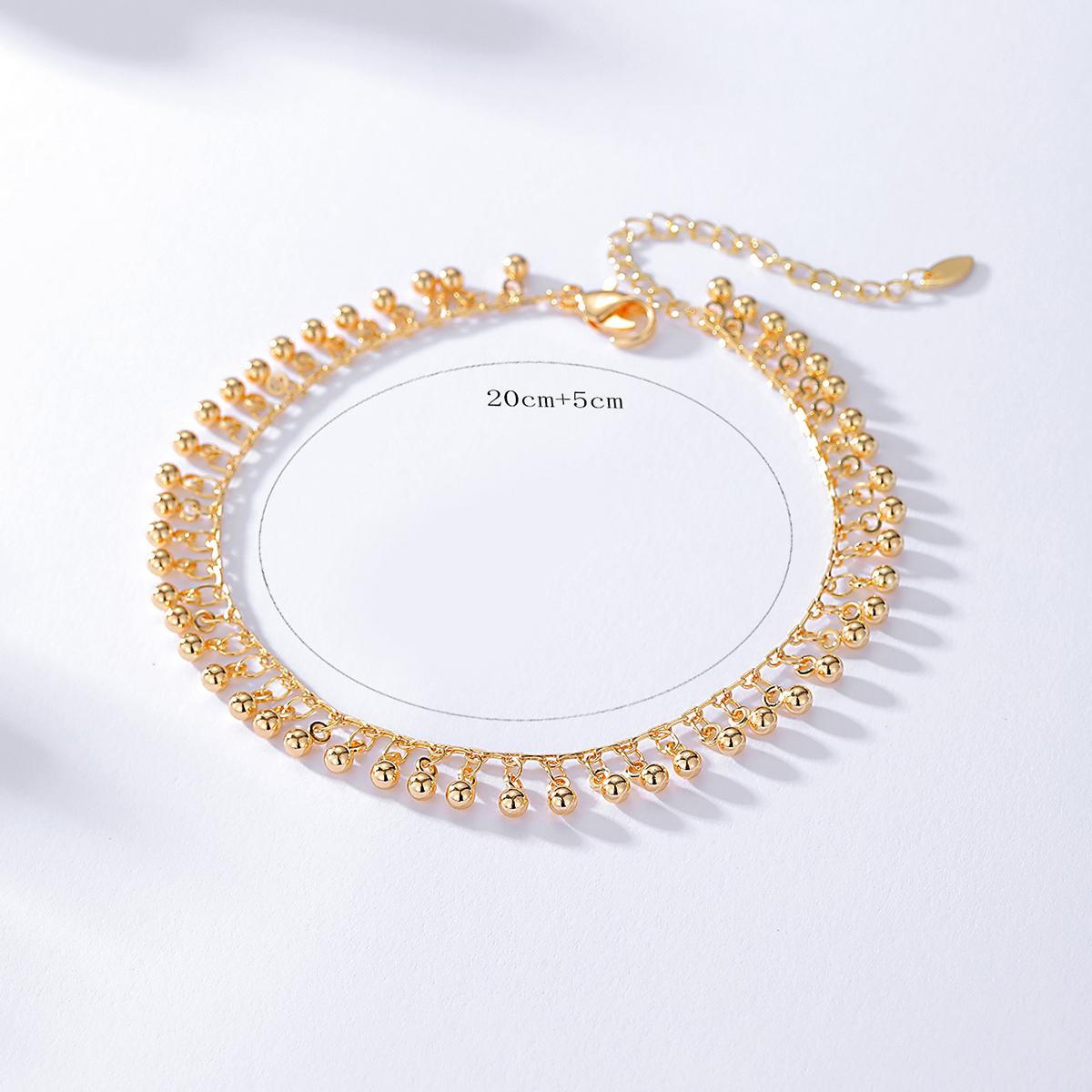 Fashion New Ornament Copper 18K Gold Ball Pendant Copper Anklet