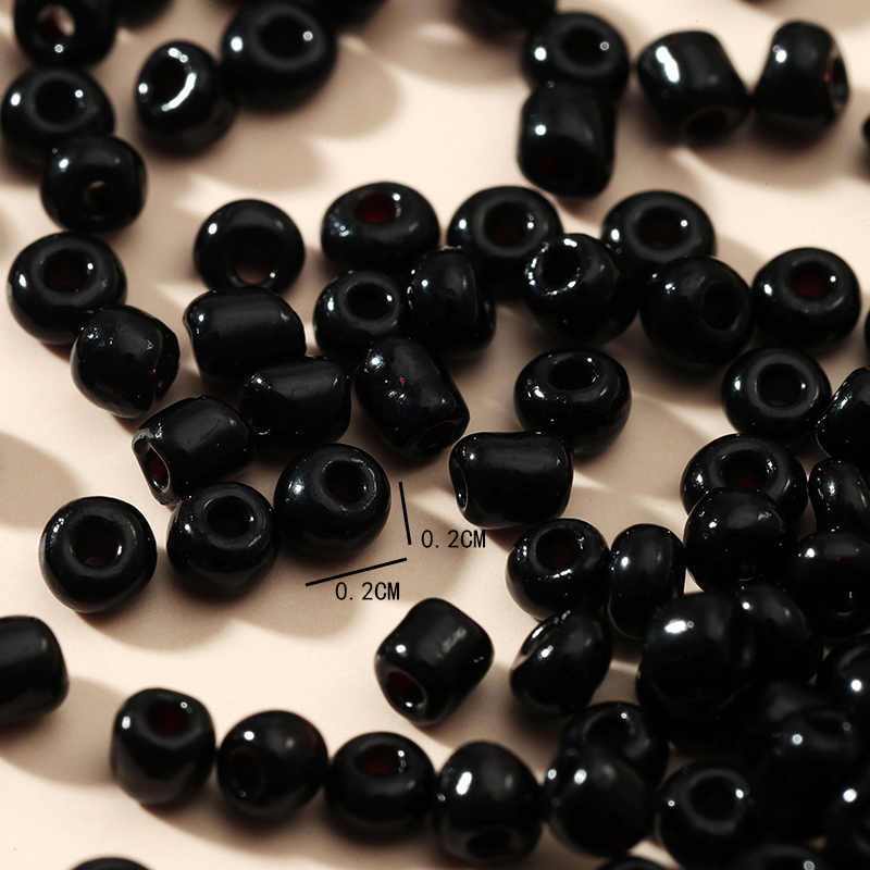 DIY Handmade Beaded Black Small Rice-Shaped Beads Ceramic Large Hole Bulk Beads