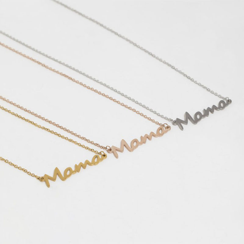 Fashion New Mama Mother Letter Necklace Creative Motheru0027s Day Alloy