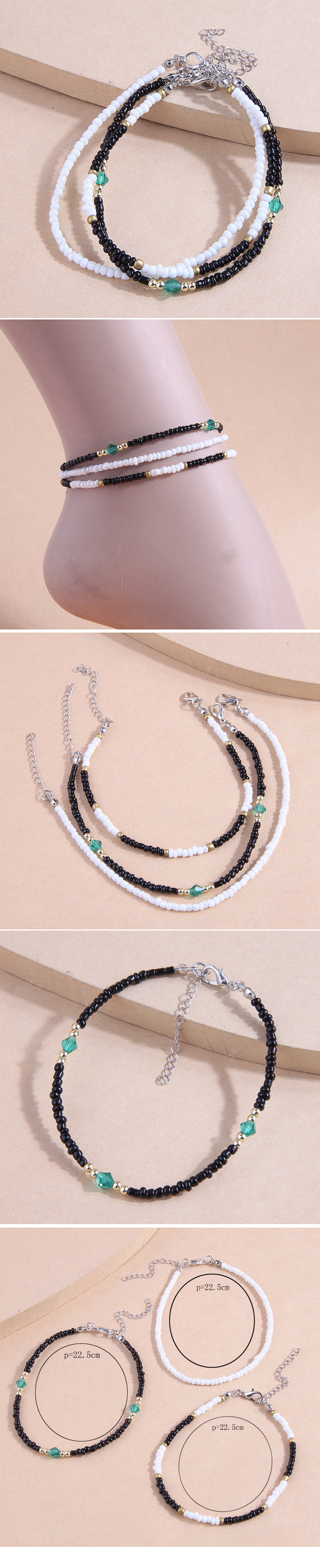 Fashion Bohemia Bead Three-Layer Anklet