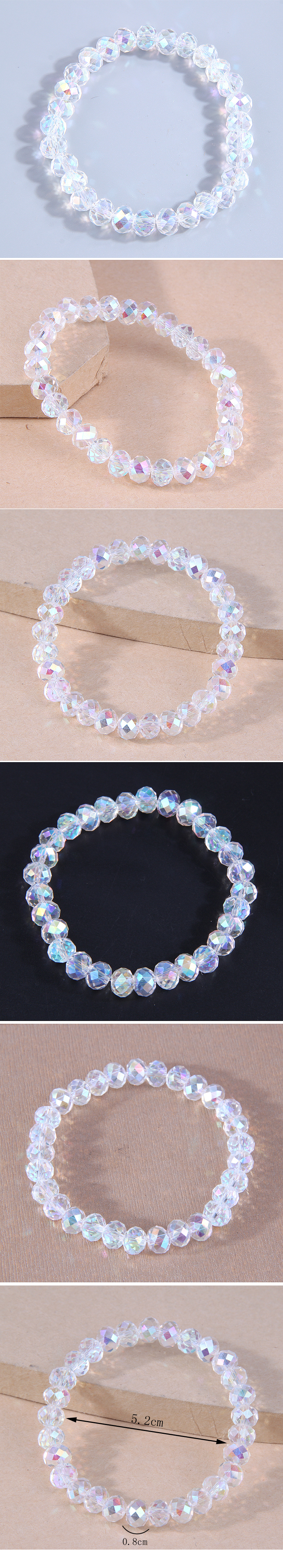 Fashion Simple Color Irregular Crystal Beaded Bracelet