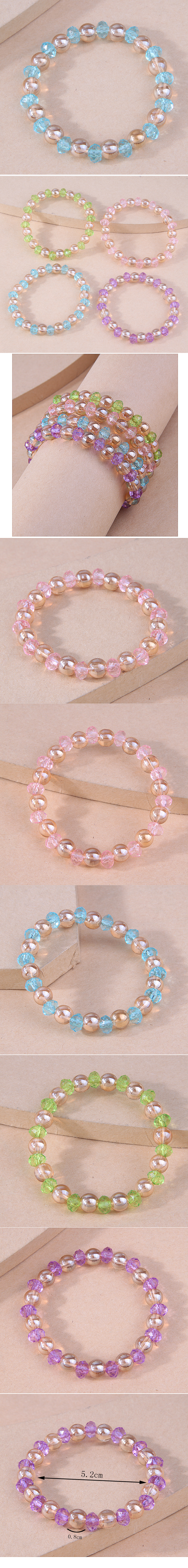 Fashion Simple 8mm Micro Glass Bead Glass Female Bracelet