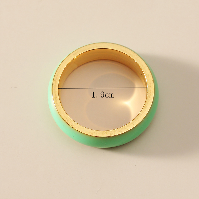 Fashion Ornament Grass Green Dribble Stainless Steel  Ring