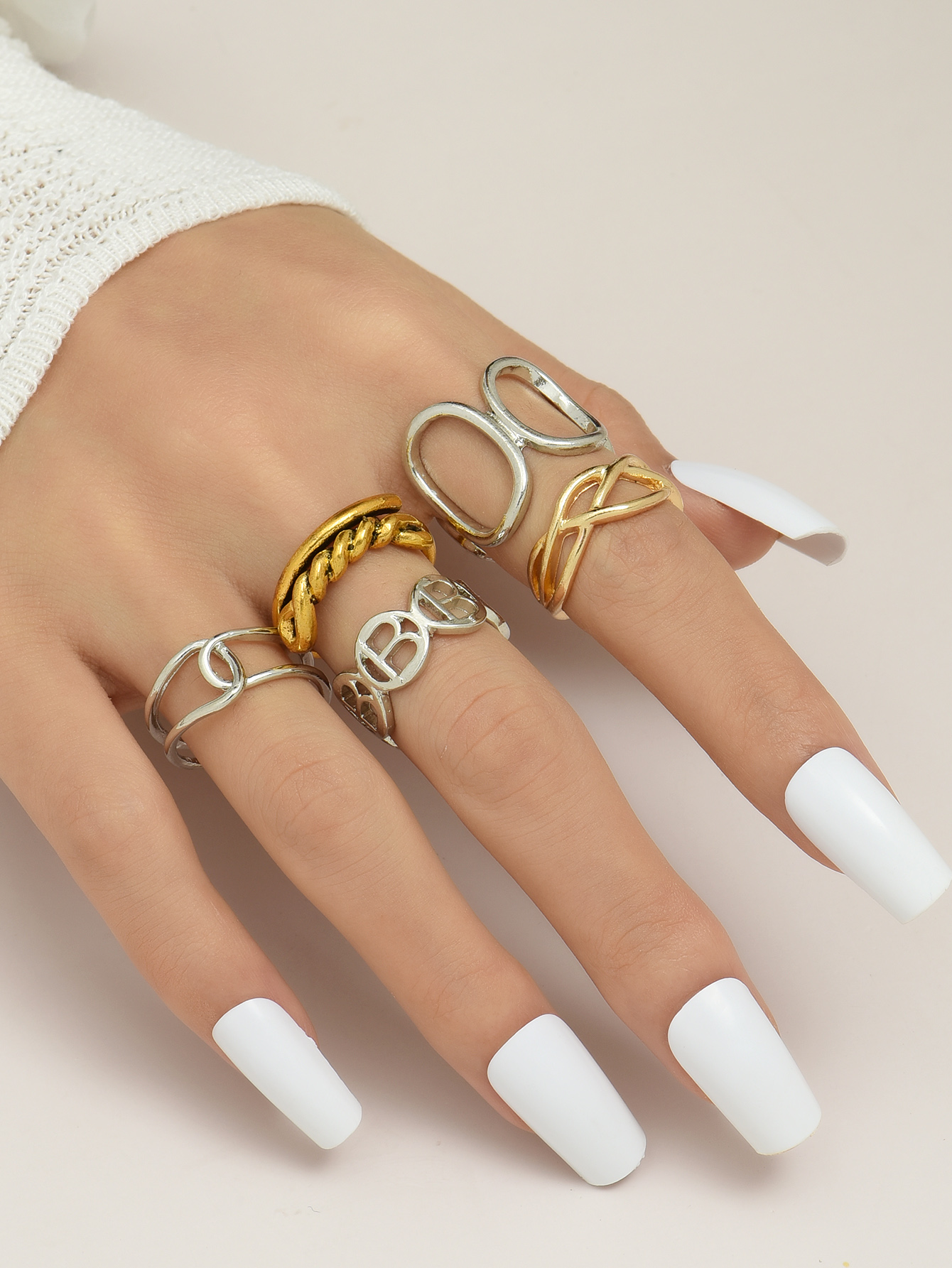 New Fashionable Open Adjustable Gold-Plated Silver-Plated Alloy Ring