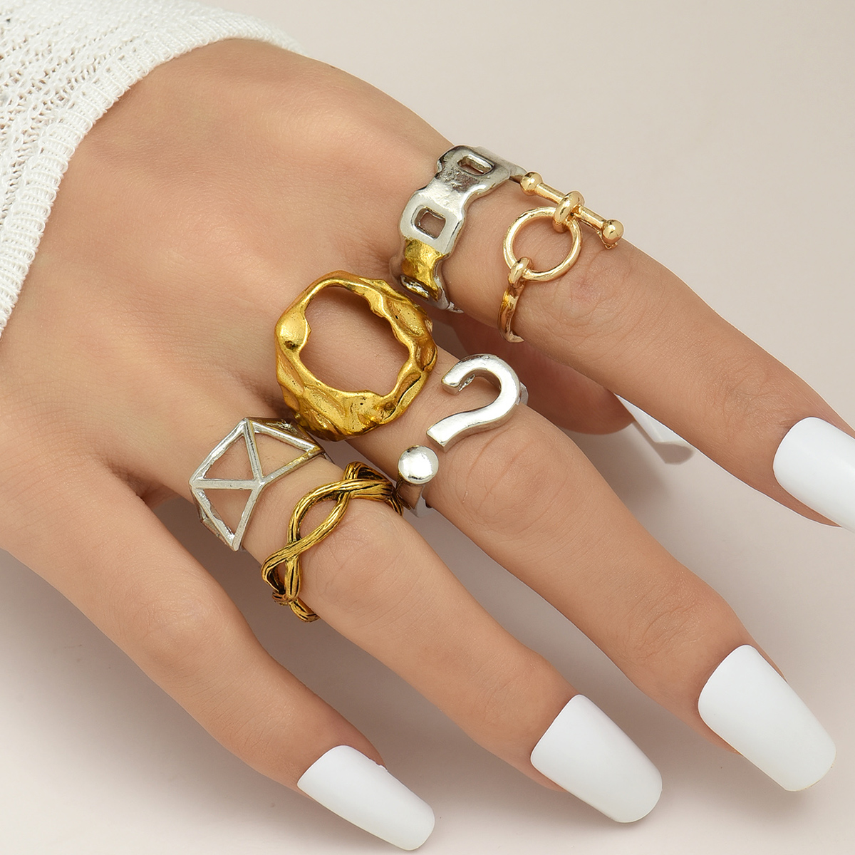 New Fashionable Open Adjustable Gold-Plated Silver-Plated Alloy Ring