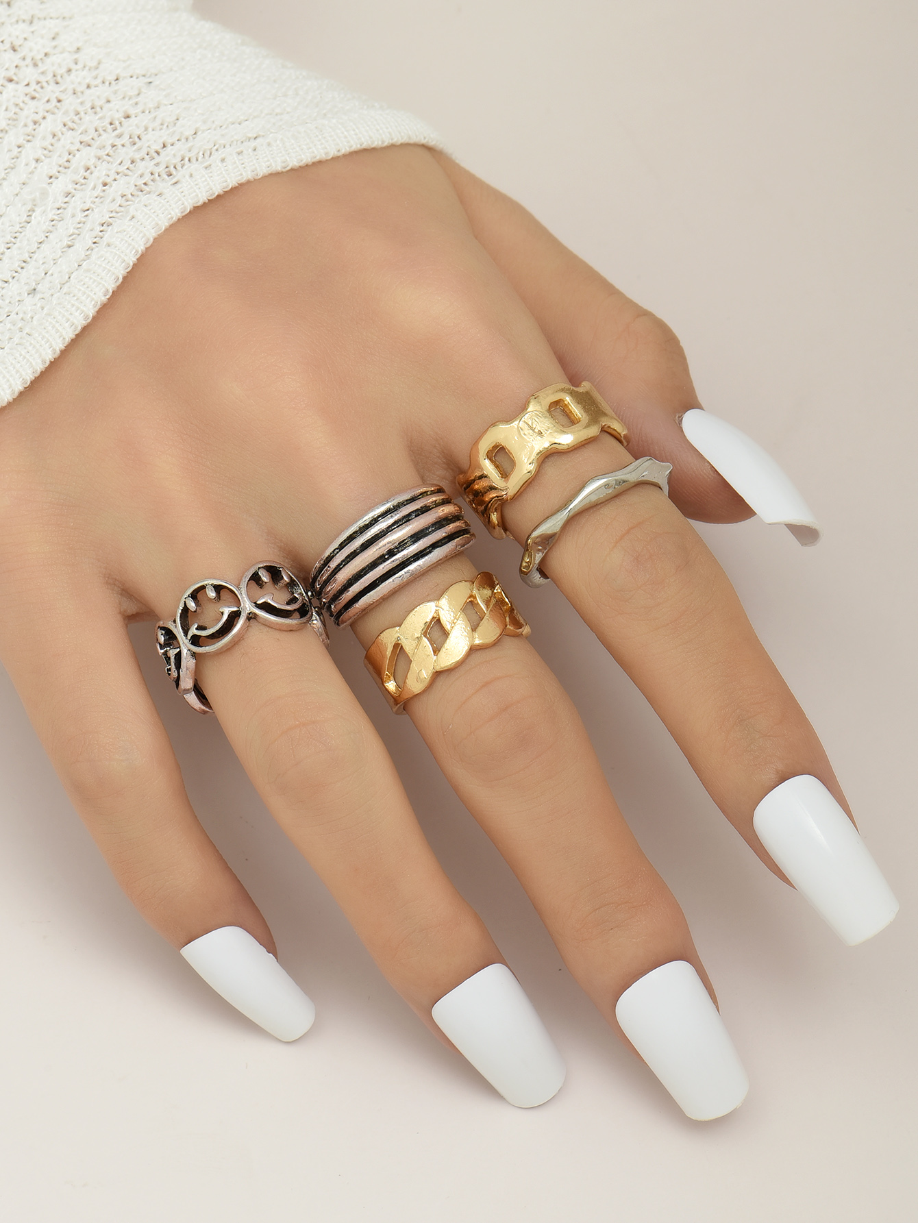 New Fashionable Open Adjustable Gold-Plated Silver-Plated Alloy Ring