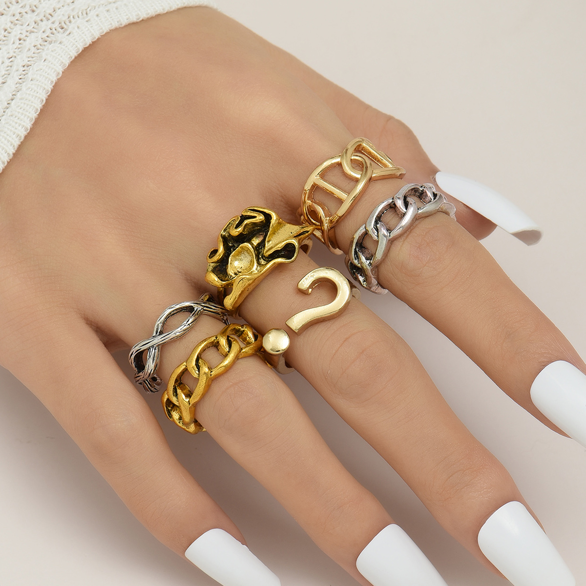 New Fashionable Open Adjustable Gold-Plated Silver-Plated Alloy Ring