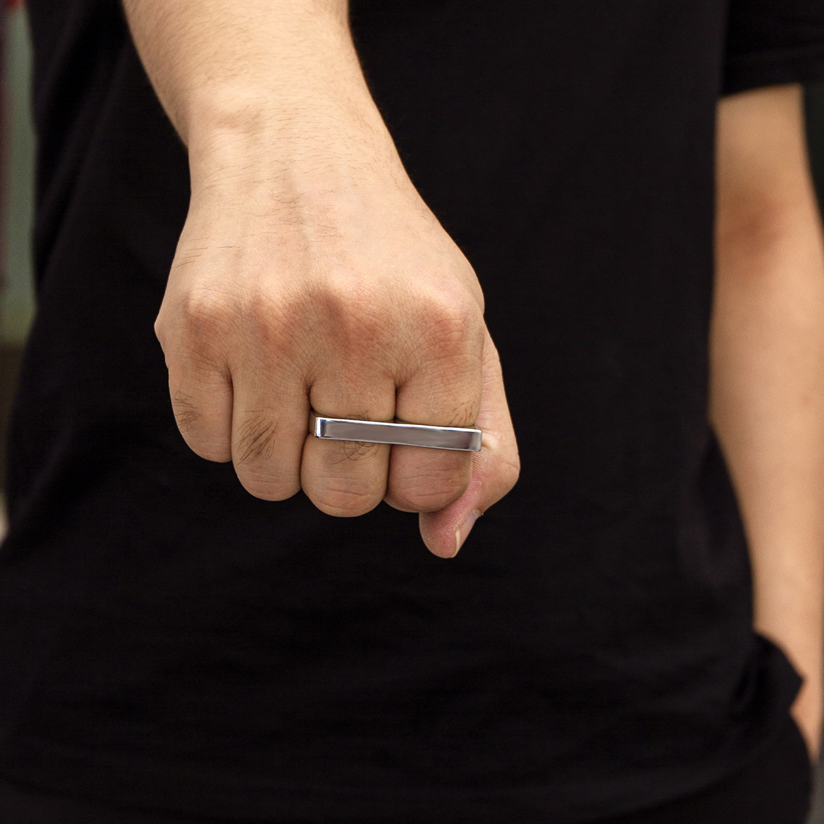punk style Menu0027s Double circle Glossy alloy Ring
