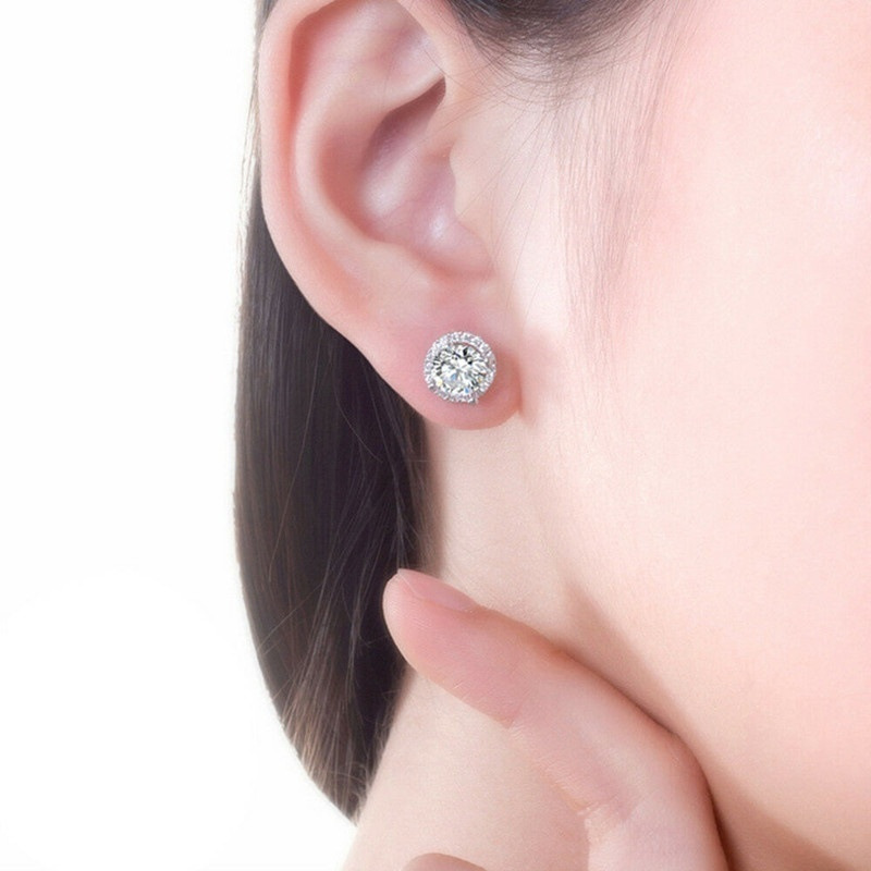 Fashion Popular Glitter Ornament Rhinestone Zircon Stud Earrings