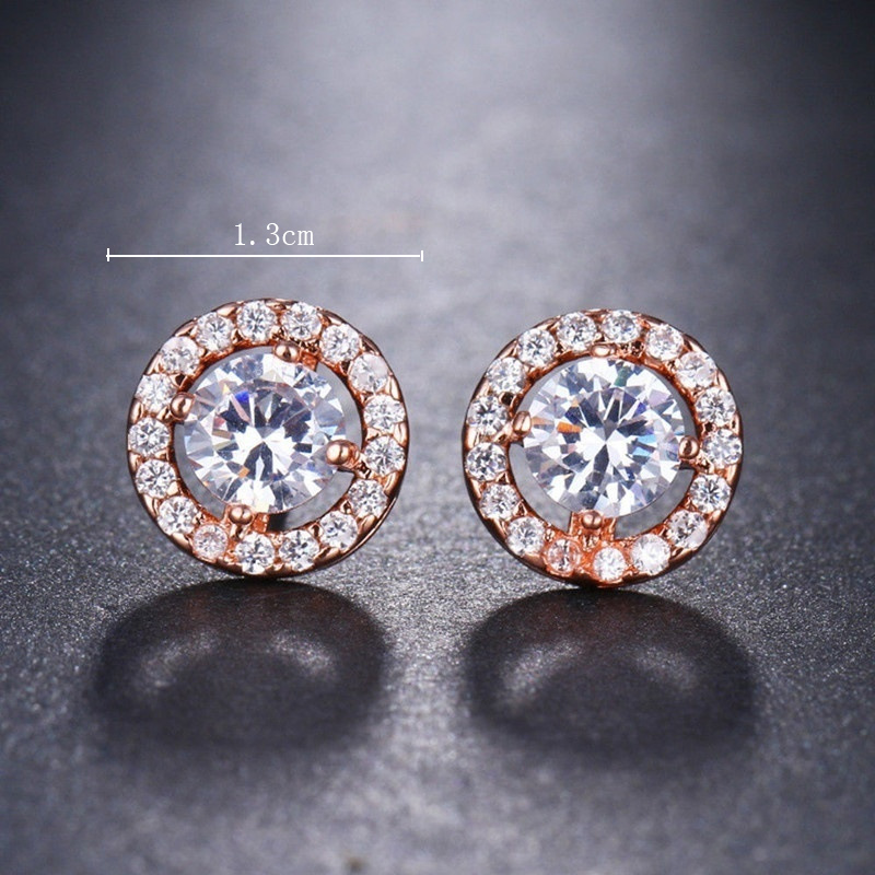 Fashion Popular Glitter Ornament Rhinestone Zircon Stud Earrings