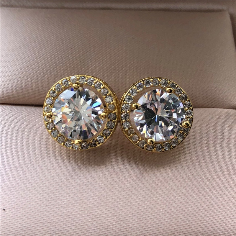 Fashion Popular Glitter Ornament Rhinestone Zircon Stud Earrings