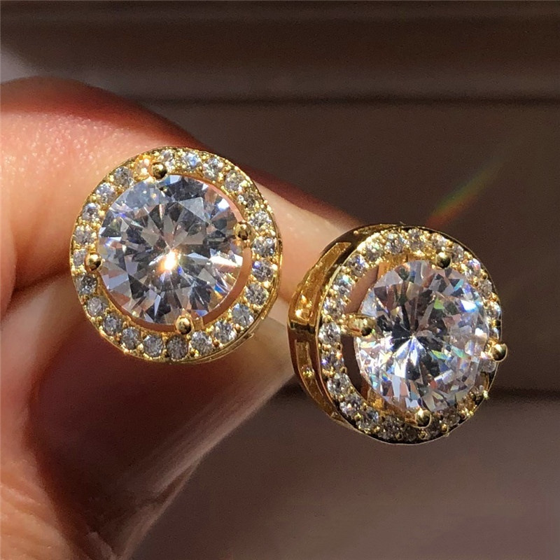 Fashion Popular Glitter Ornament Rhinestone Zircon Stud Earrings