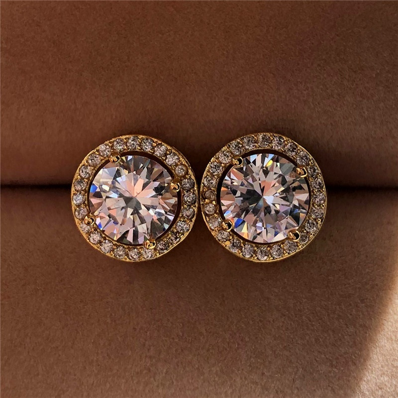 Fashion Popular Glitter Ornament Rhinestone Zircon Stud Earrings