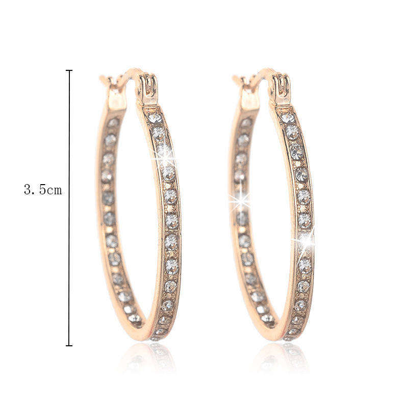 Fashion geometric shape circle Rhinestone ear buckle earrings